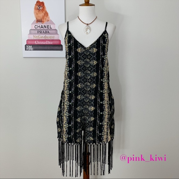 Cleobella Pants - Cleobella Mia Printed Fringe Romper